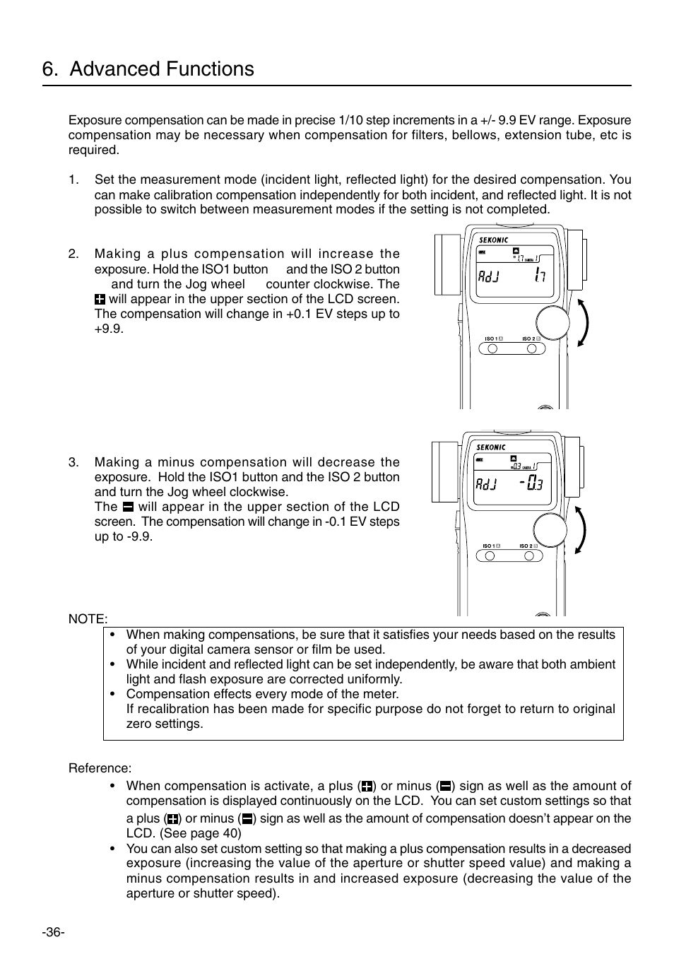 Advanced functions | Sekonic L-758DR User Manual | Page 42 / 68