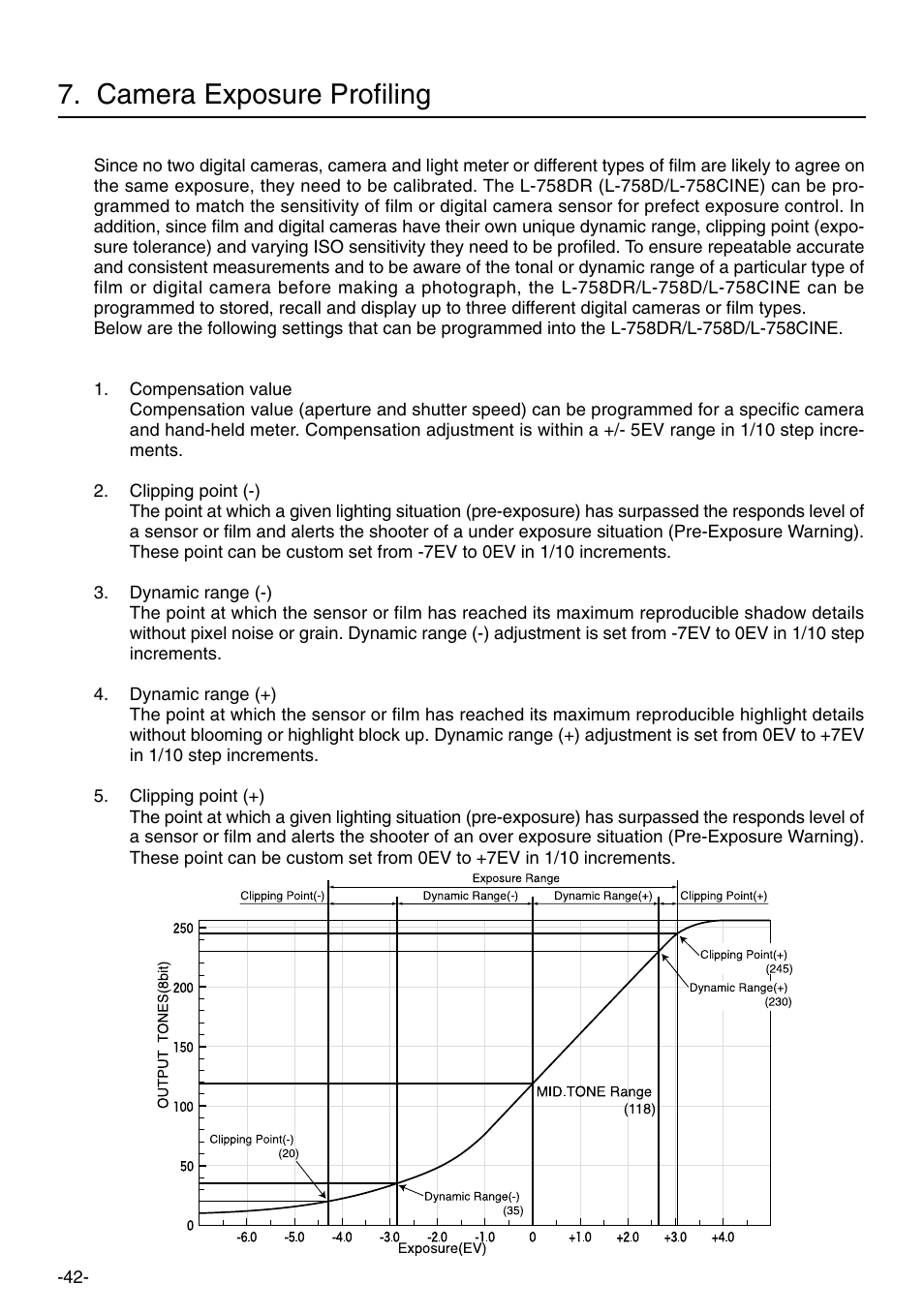 Camera exposure profiling | Sekonic L-758DR User Manual | Page 48 / 68
