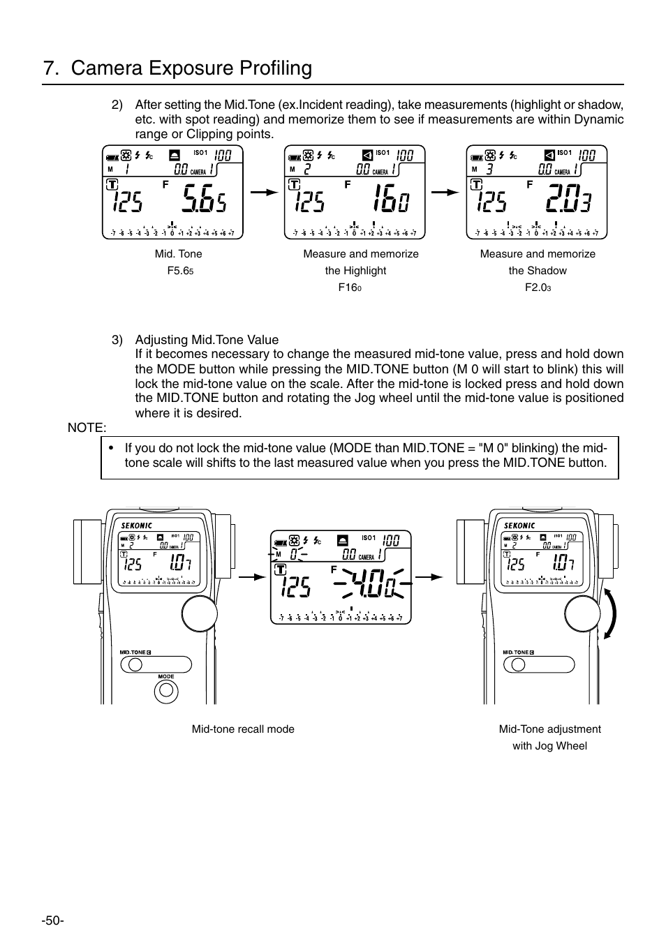 Camera exposure profiling | Sekonic L-758DR User Manual | Page 56 / 68