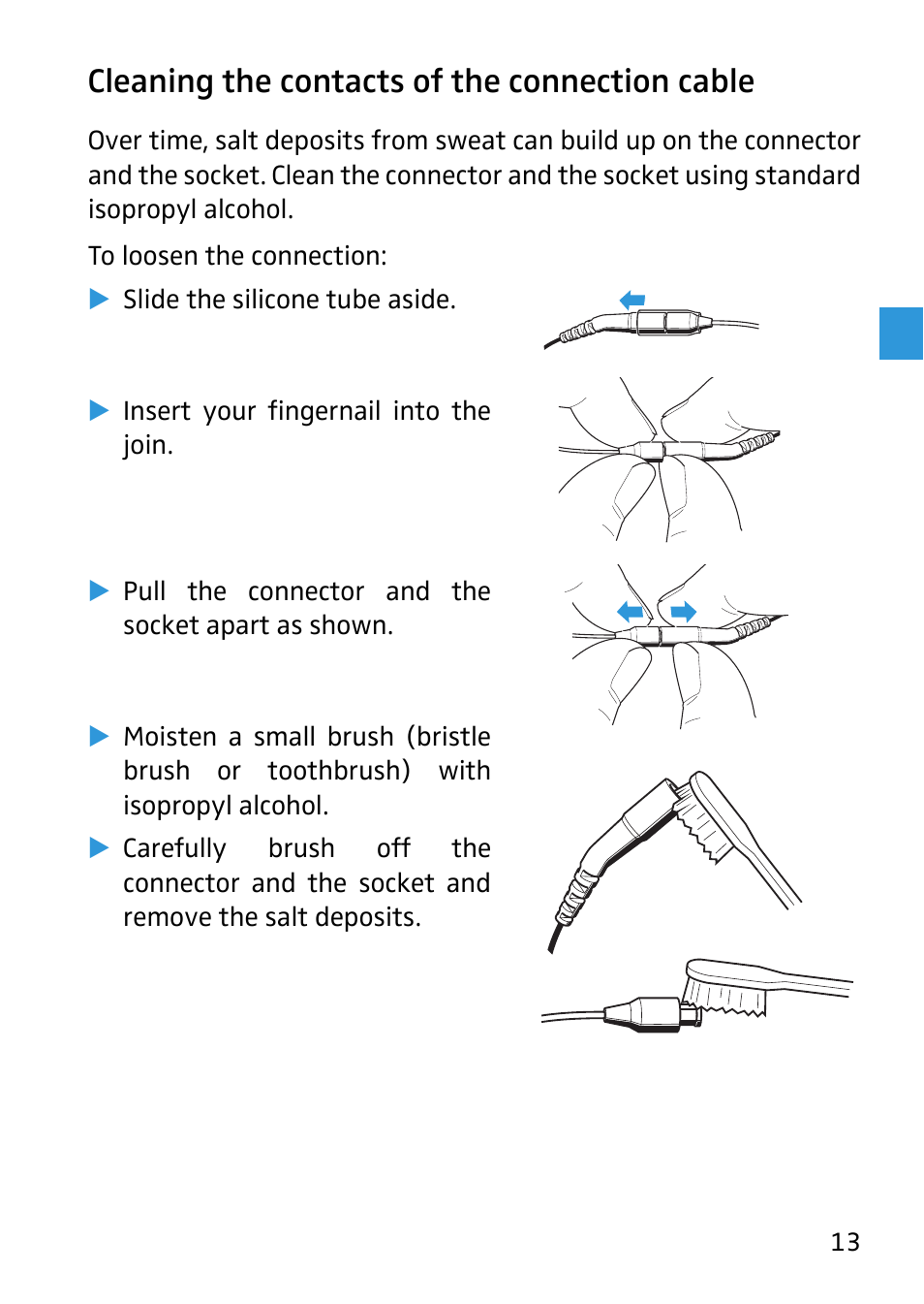 Cleaning the contacts of the connection cable | Sennheiser 504233 User Manual | Page 14 / 23