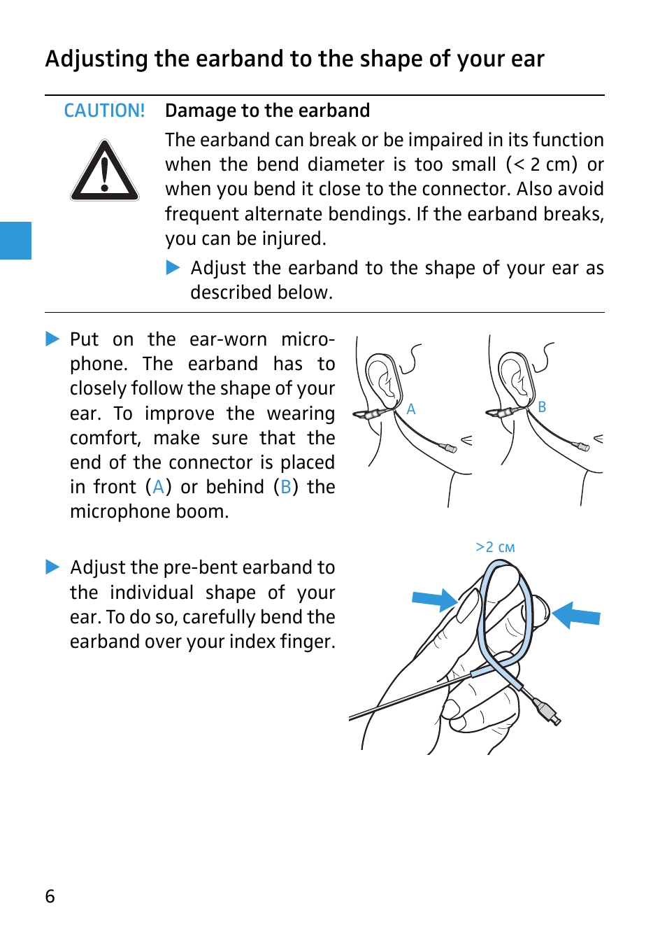 Adjusting the earband to the shape of your ear | Sennheiser 504233 User Manual | Page 7 / 23