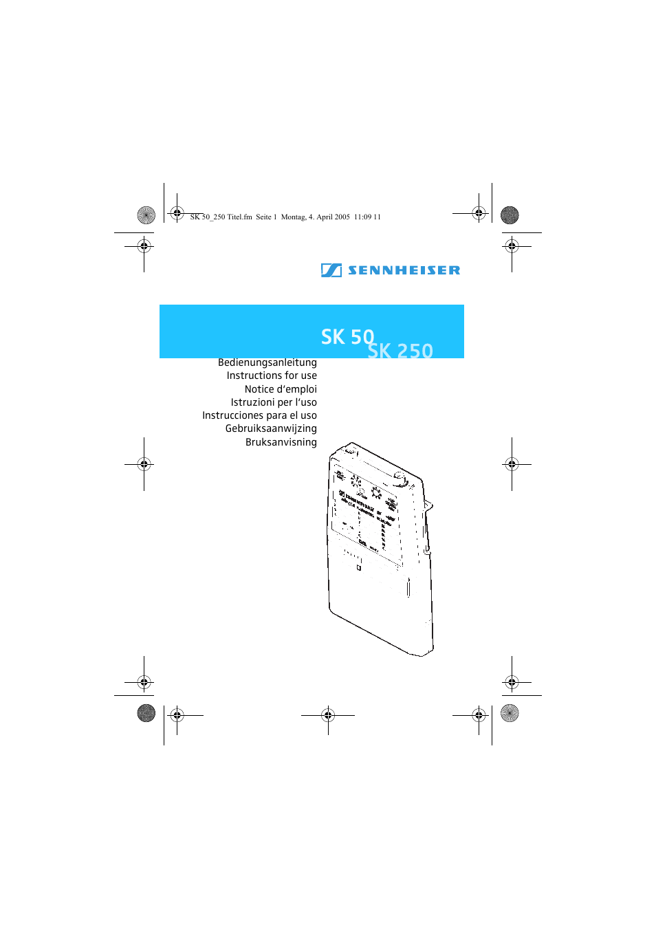 Sennheiser SK 250 User Manual | 20 pages