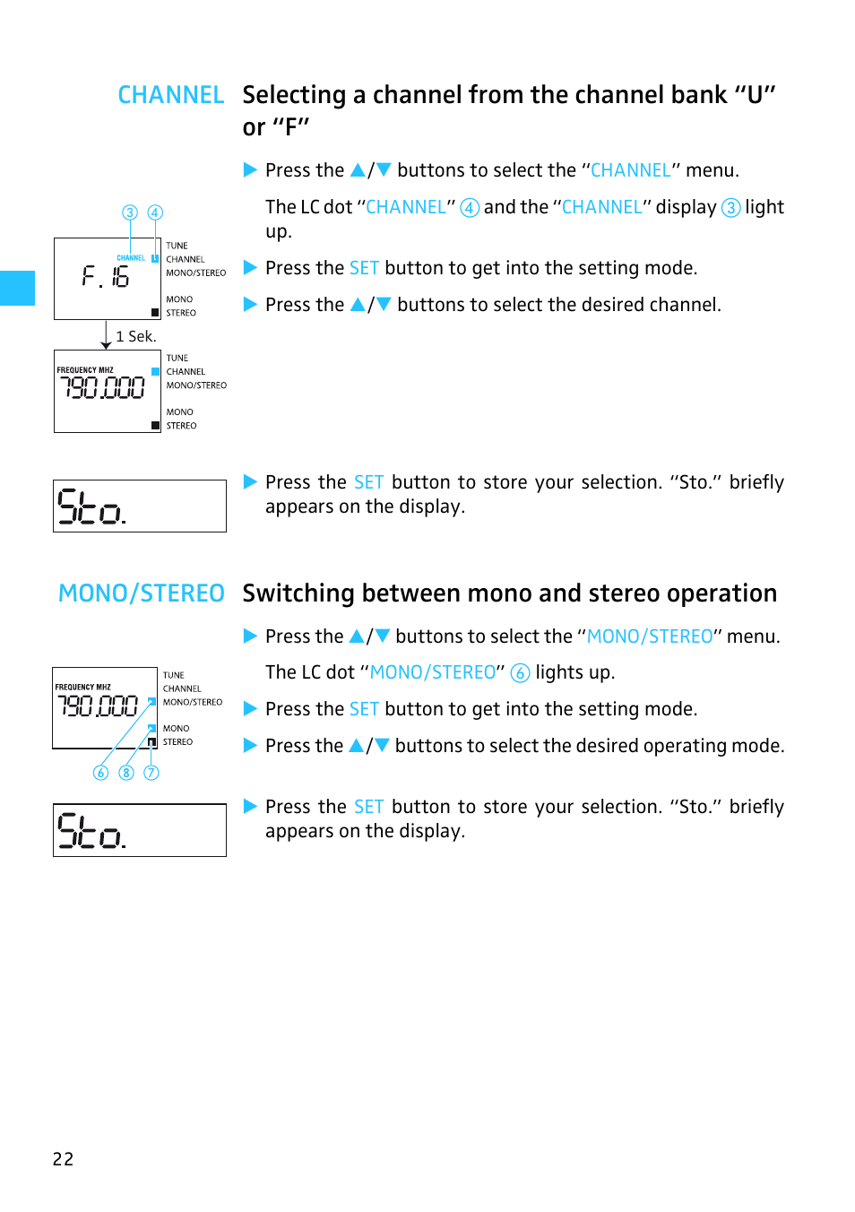 Switching between mono and stereo operation | Sennheiser SR 3254 User Manual | Page 23 / 32