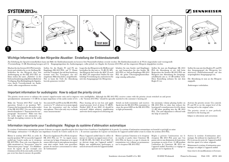 Sennheiser SYSTEM2013 User Manual | 2 pages