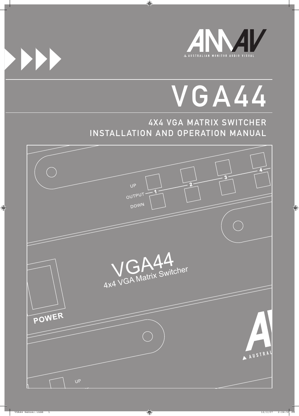 Australian Monitor VGA44 User Manual | 8 pages