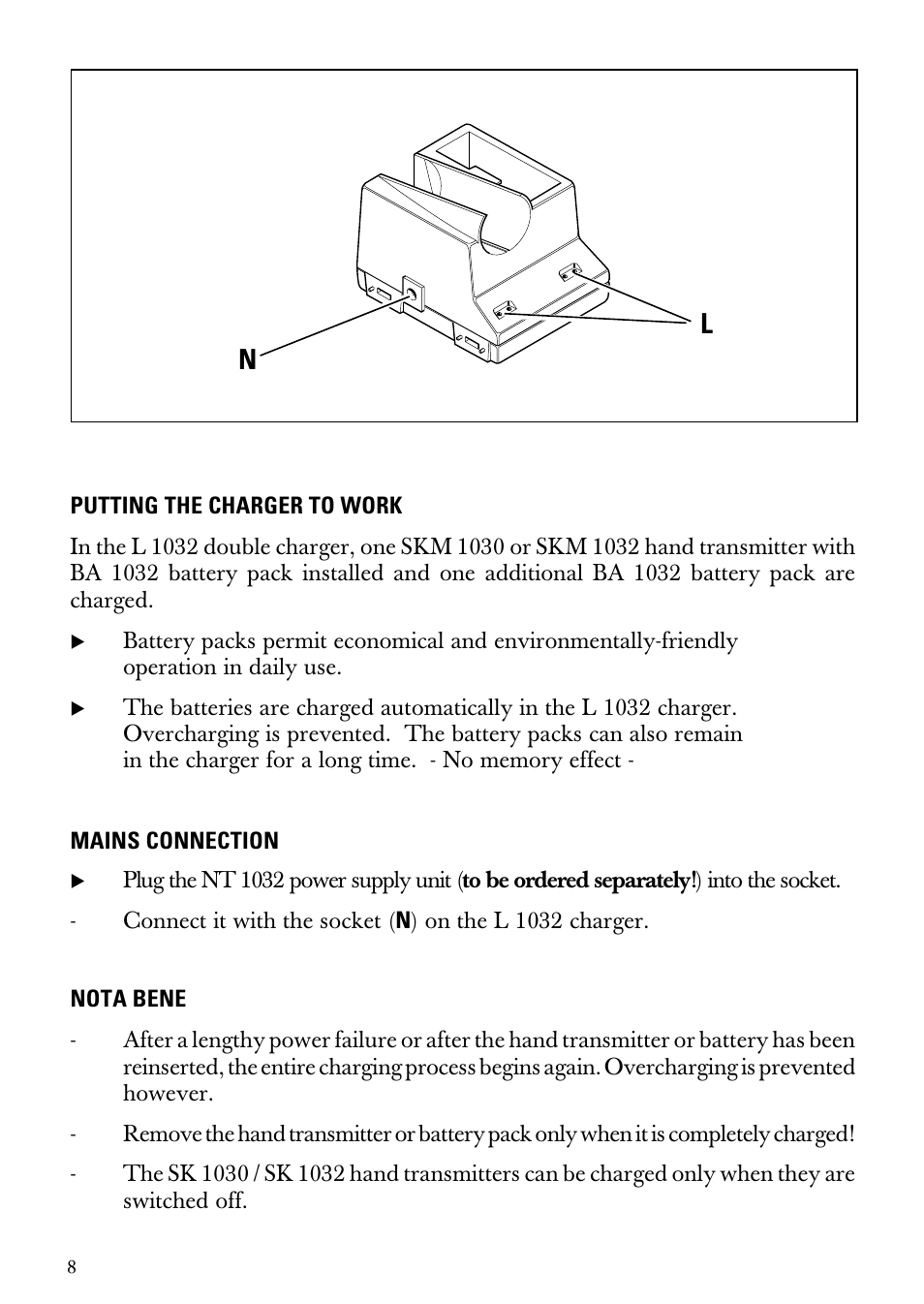 Sennheiser Double Charger L 1032 User Manual | Page 8 / 28