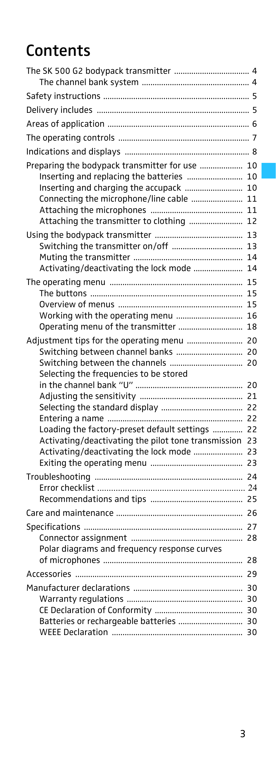 Sennheiser EK 500 User Manual | Page 3 / 31