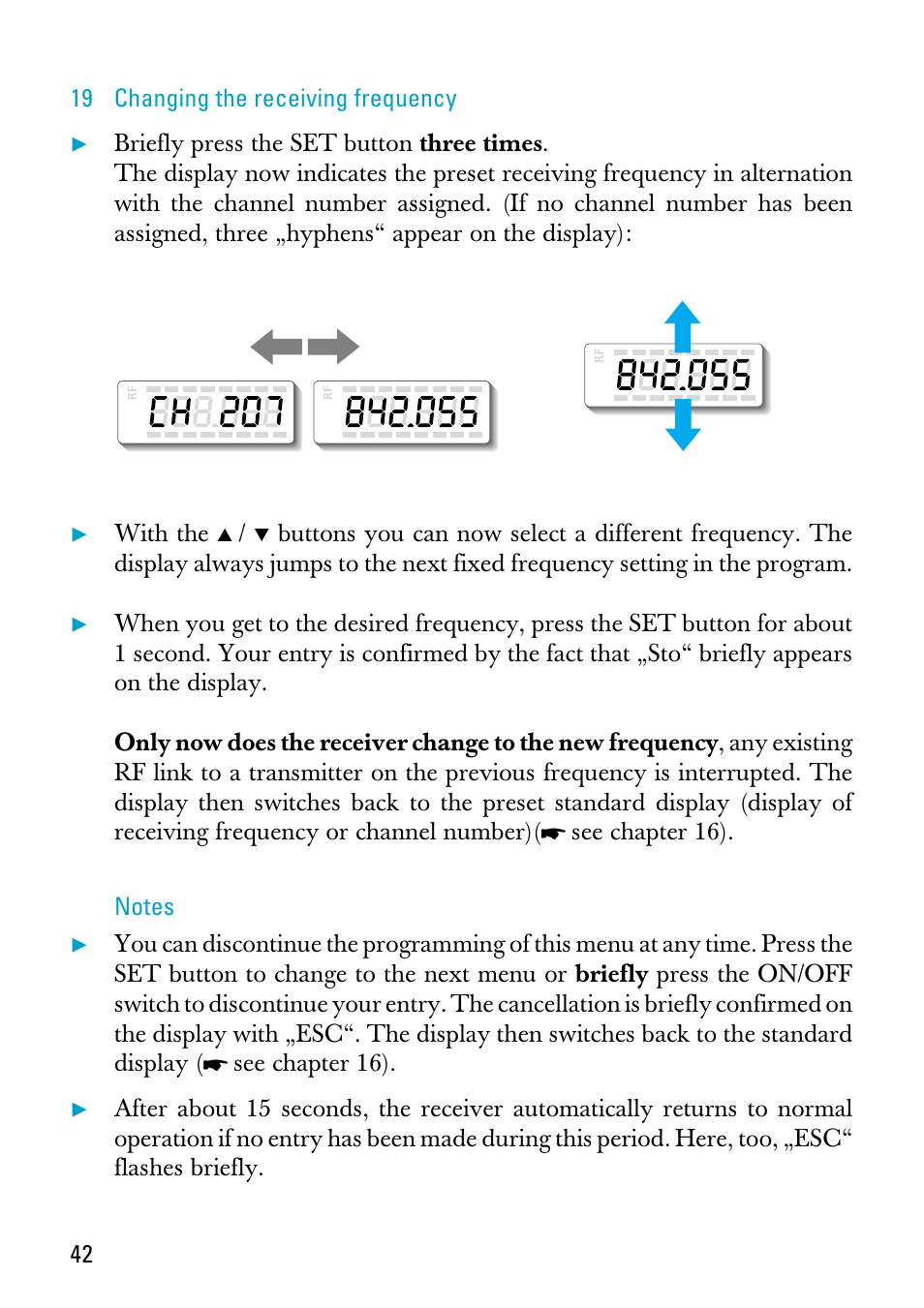 19 changing the receiving frequency | Sennheiser EK 3041-U User Manual | Page 16 / 25