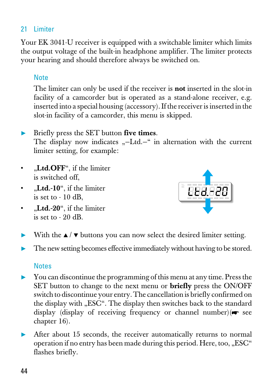 21 limiter | Sennheiser EK 3041-U User Manual | Page 18 / 25