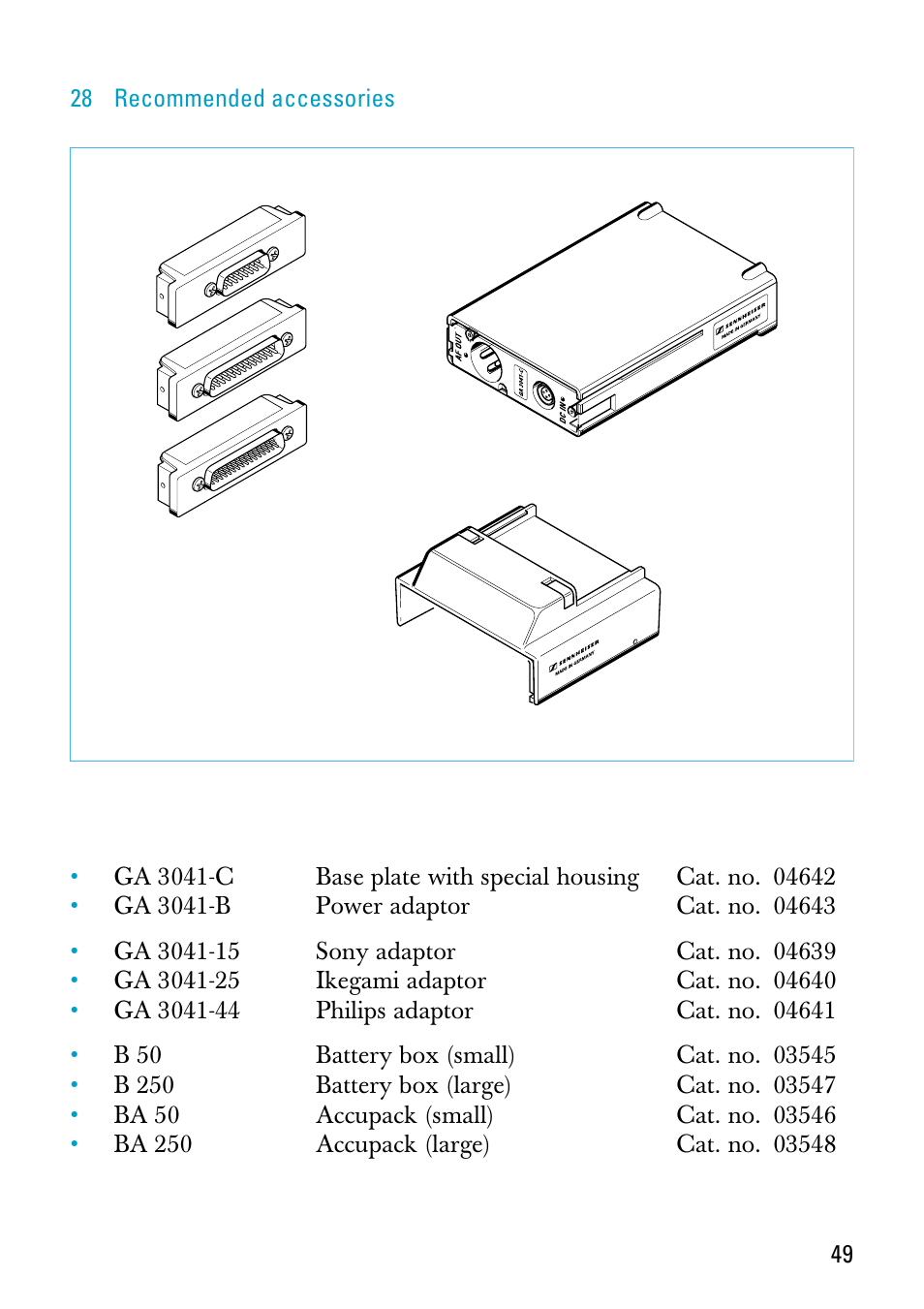 28 recommended accessories | Sennheiser EK 3041-U User Manual | Page 23 / 25