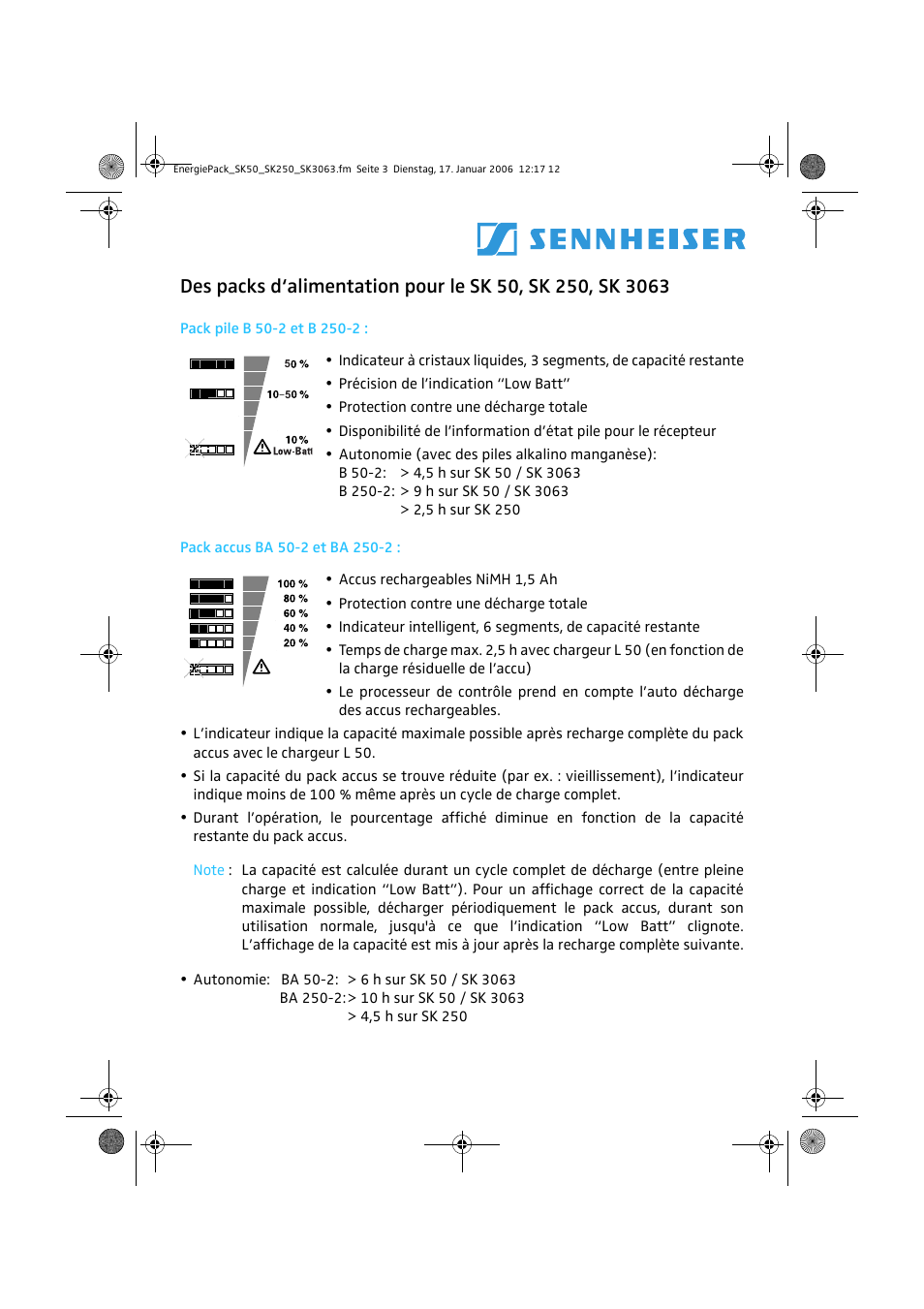 Sennheiser ENERGIEPACKS SK 50 User Manual | Page 3 / 6