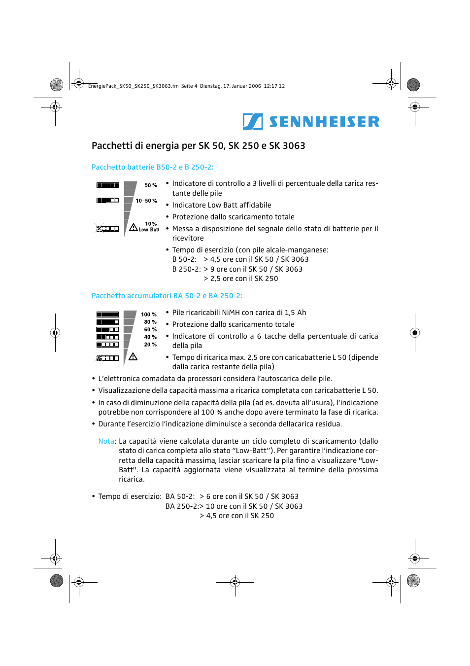 Sennheiser ENERGIEPACKS SK 50 User Manual | Page 4 / 6