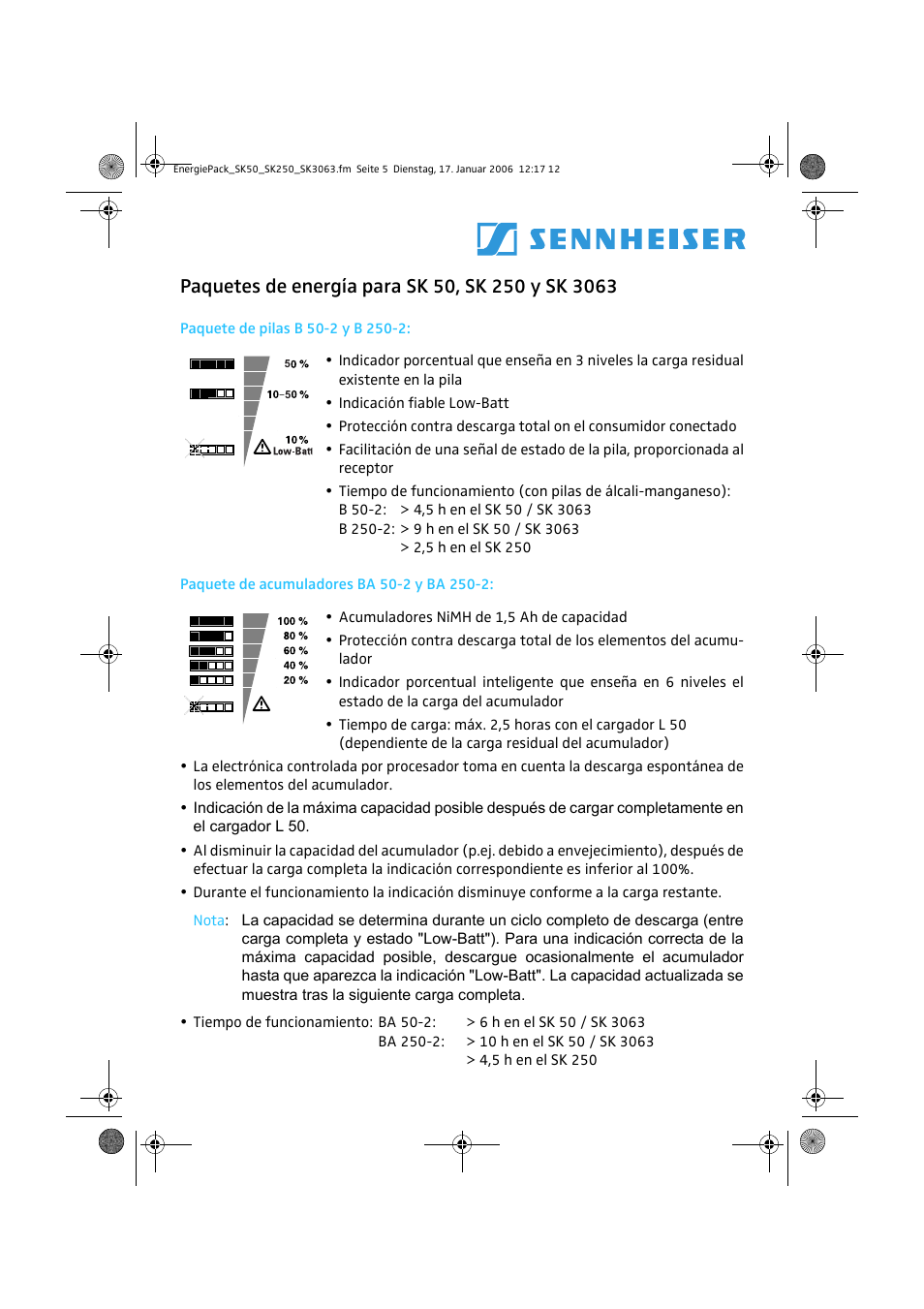Sennheiser ENERGIEPACKS SK 50 User Manual | Page 5 / 6