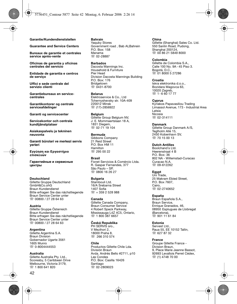 Braun 5877 User Manual | Page 42 / 46