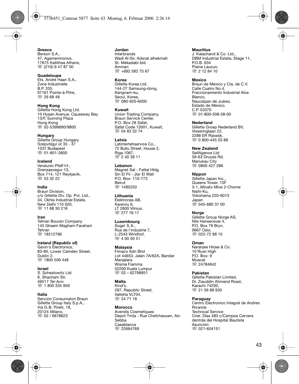 Braun 5877 User Manual | Page 43 / 46