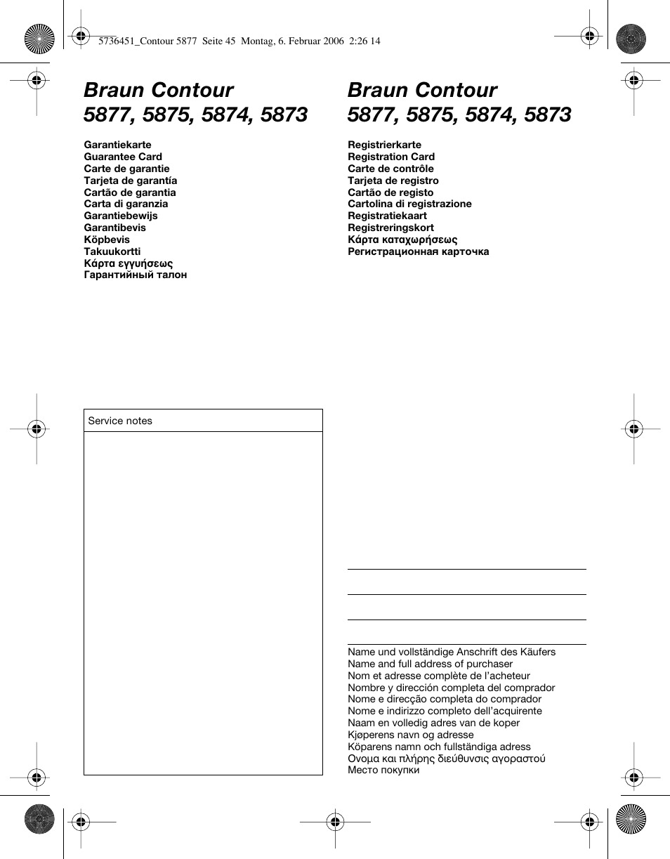 Braun 5877 User Manual | Page 45 / 46