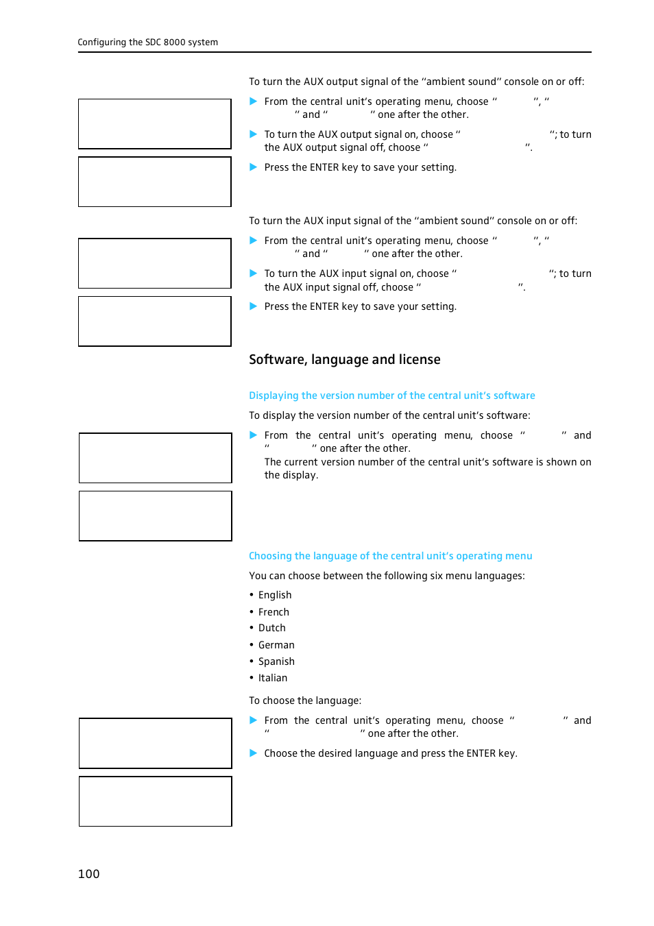 Software, language and license | Sennheiser CONFERENCE SYSTEM SDC 8000 User Manual | Page 100 / 116