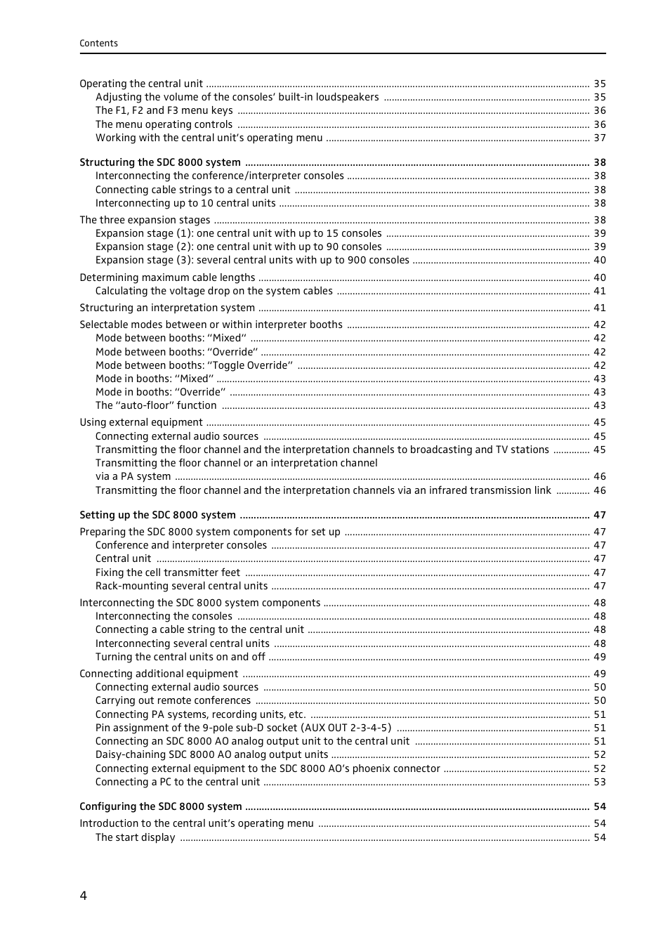 Sennheiser CONFERENCE SYSTEM SDC 8000 User Manual | Page 4 / 116