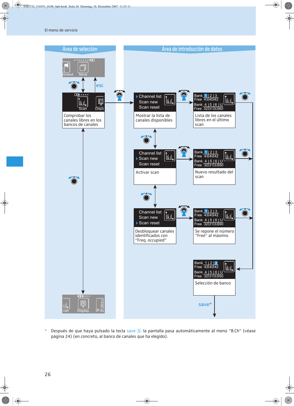 Área de introducción de datos área de selección, Save | Sennheiser EM 3732 User Manual | Page 206 / 269