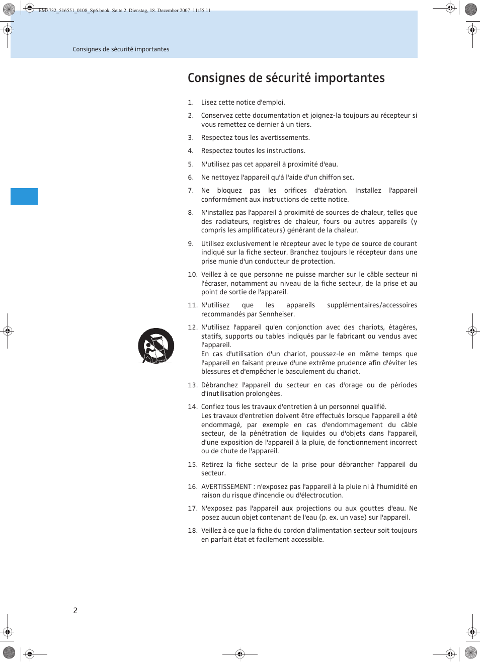 Consignes de sécurité importantes | Sennheiser EM 3732 User Manual | Page 94 / 269