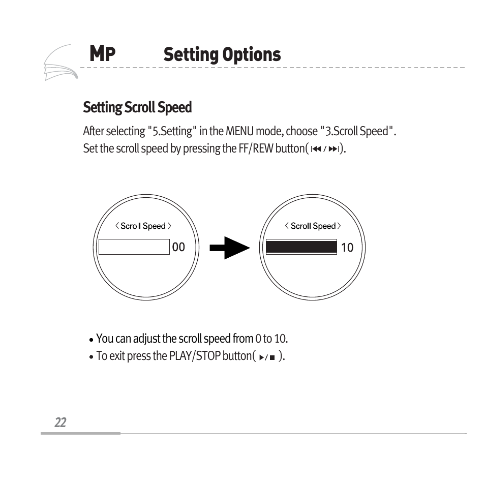 Setting options | Sennheiser Digital Audio Player MP3128 User Manual | Page 25 / 44