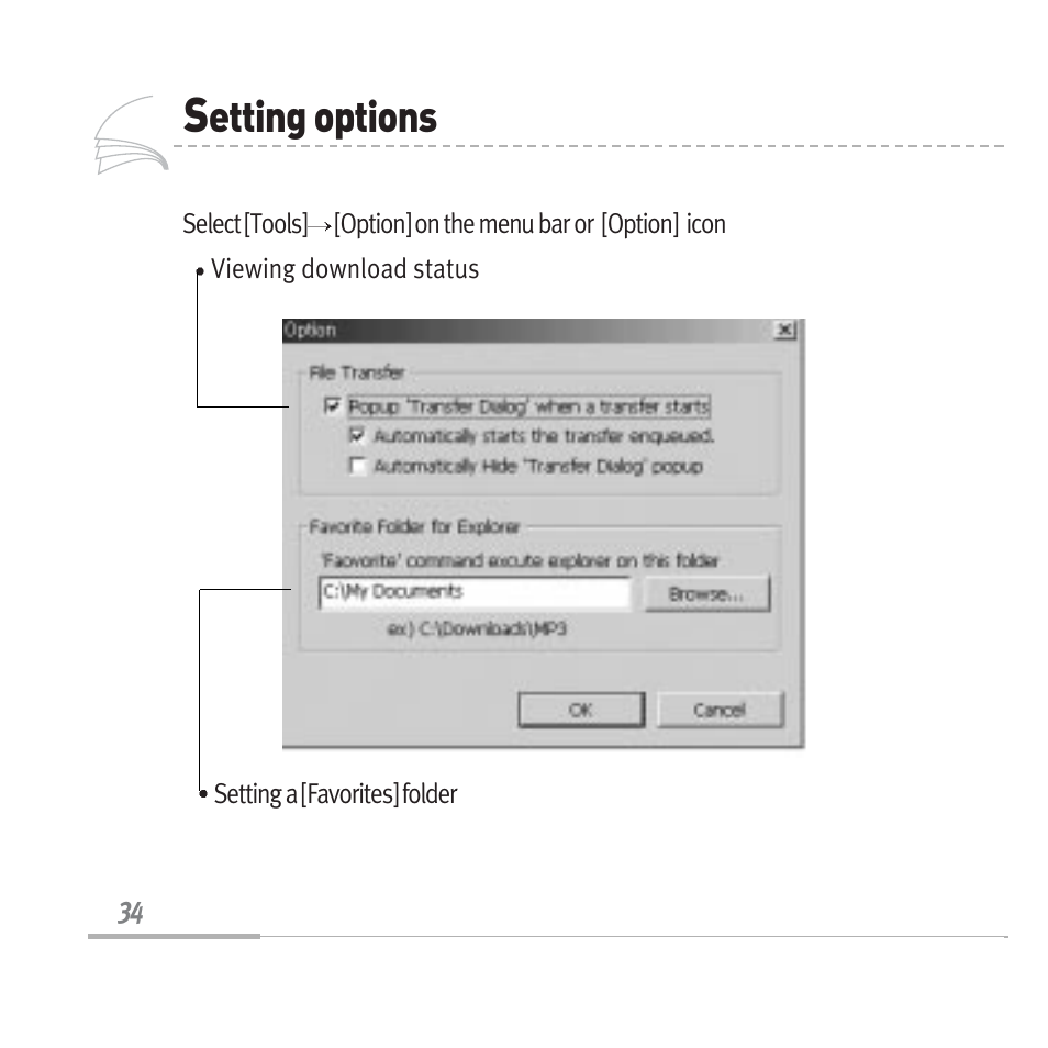 Etting options | Sennheiser Digital Audio Player MP3128 User Manual | Page 37 / 44