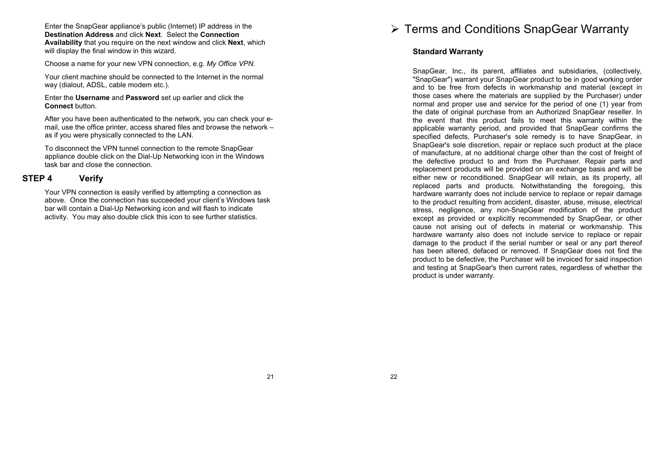 Terms and conditions snapgear warranty | SnapGear SnapGear User Manual | Page 11 / 14