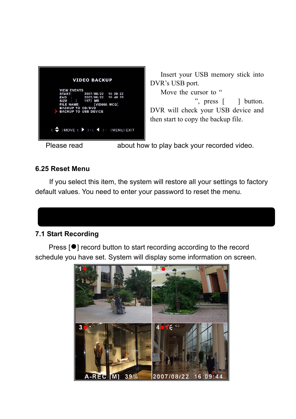 Chapter 7: record | Swann 4/9-SecuraNet SW243-4MB User Manual | Page 26 / 36