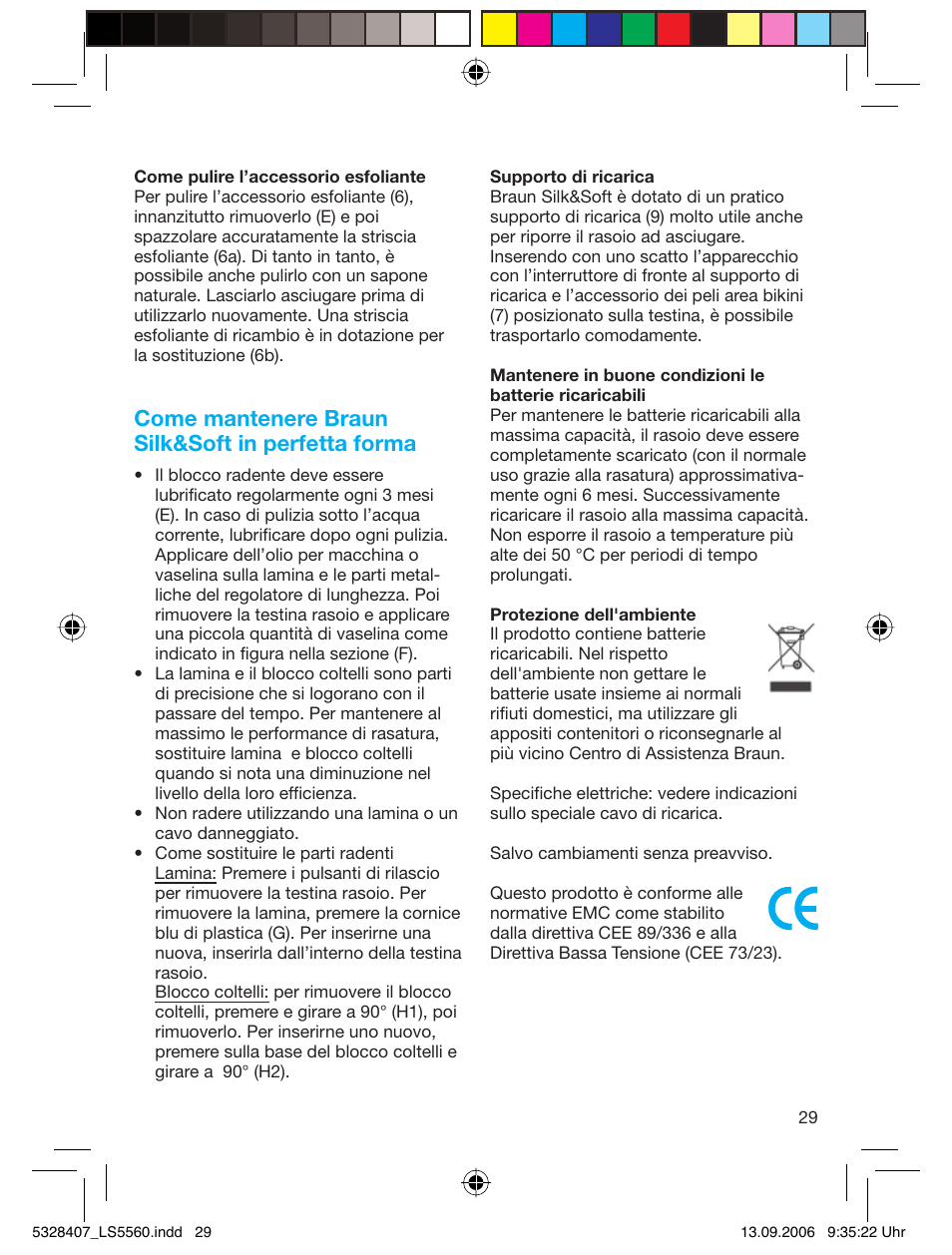 Come mantenere braun silk&soft in perfetta forma | Braun LS 5560 User Manual | Page 28 / 88