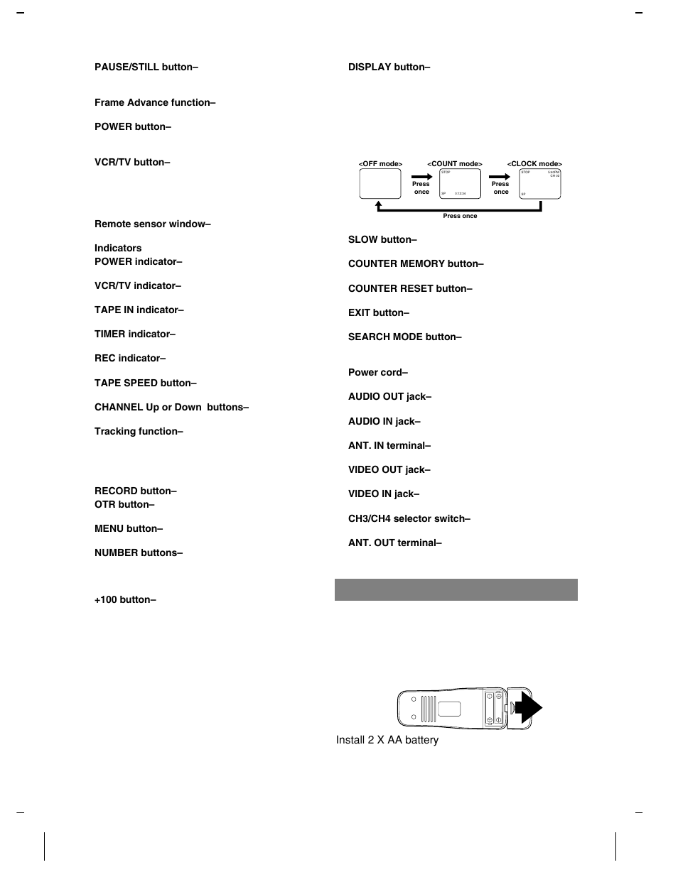 Installing the batteries | Symphonic VR-501 User Manual | Page 5 / 16