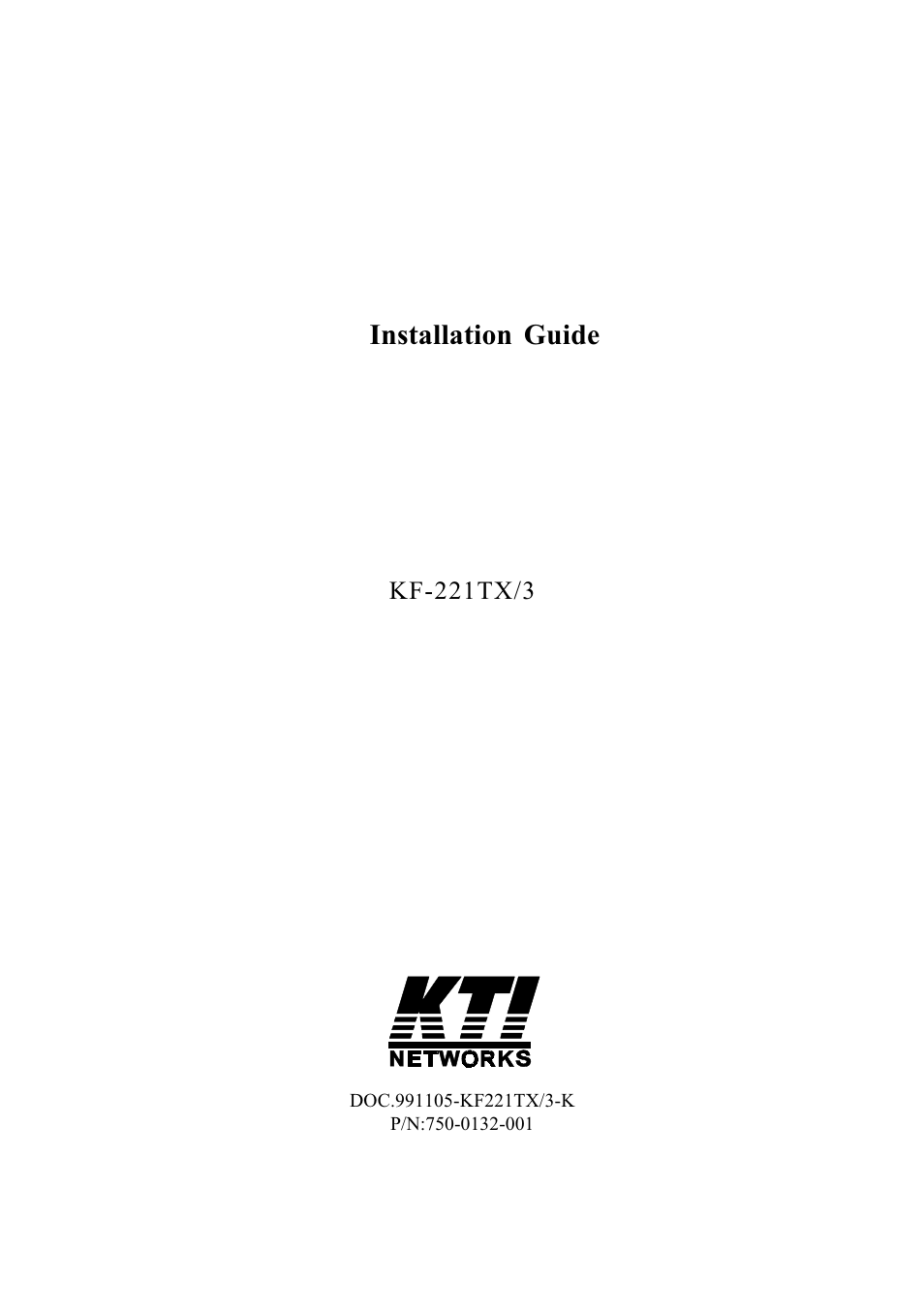 KTI Networks KF221TX/3 User Manual | 23 pages