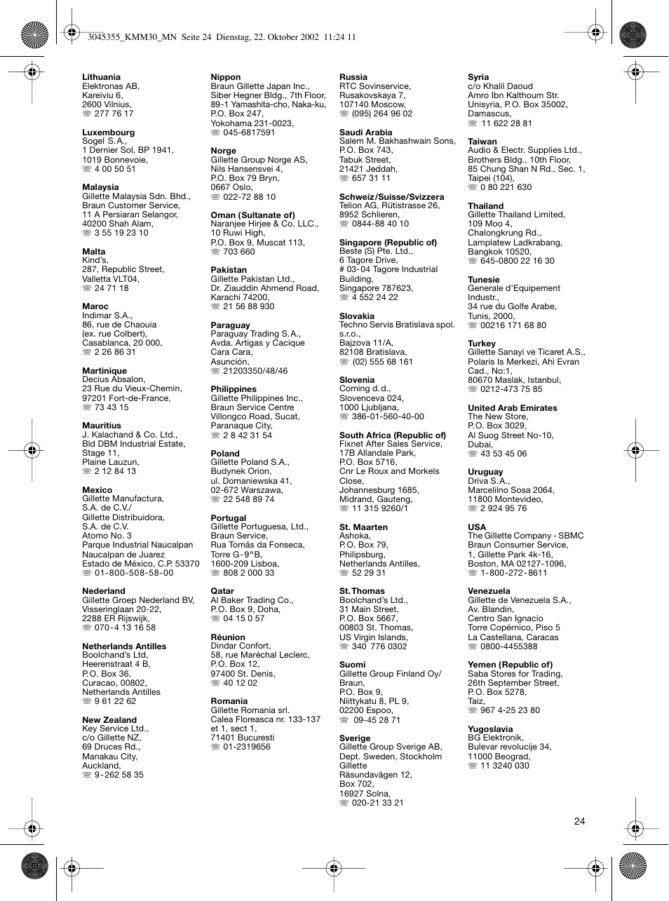 Braun KMM 30 User Manual | Page 24 / 24