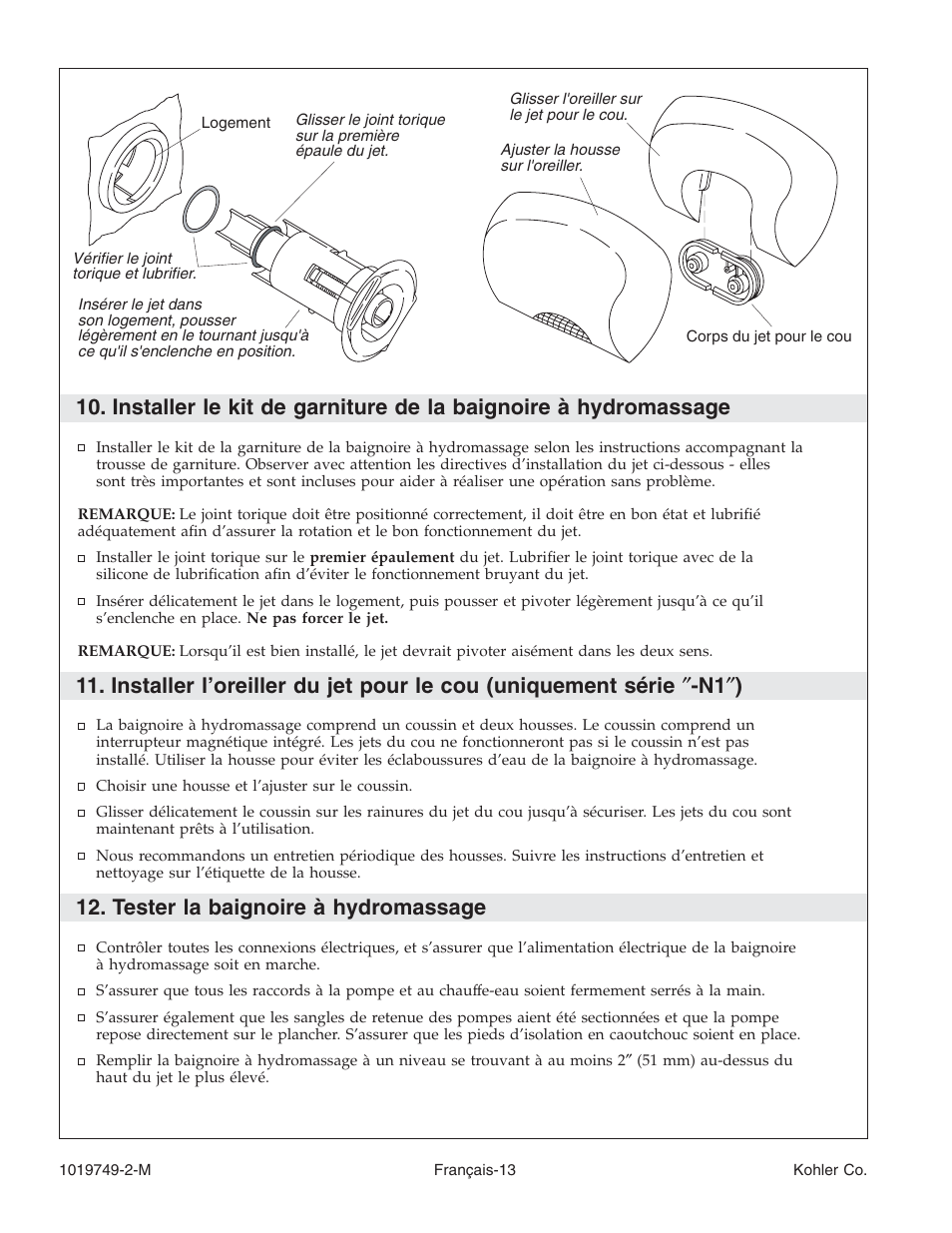 Tester la baignoire à hydromassage | Kohler K-1460 User Manual | Page 30 / 60