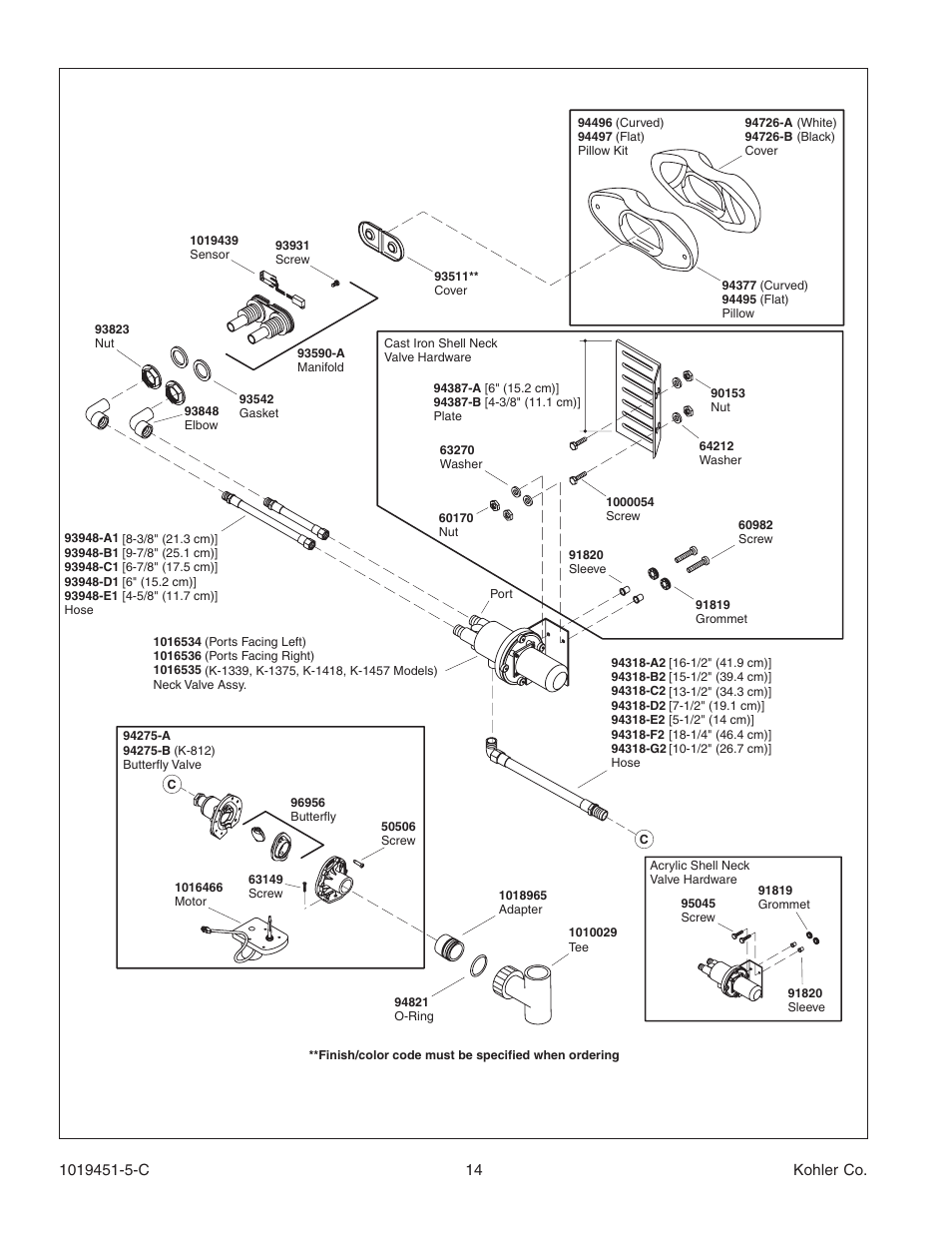 Kohler Bath Whirlpool with Neckjets K-865 User Manual | Page 14 / 56
