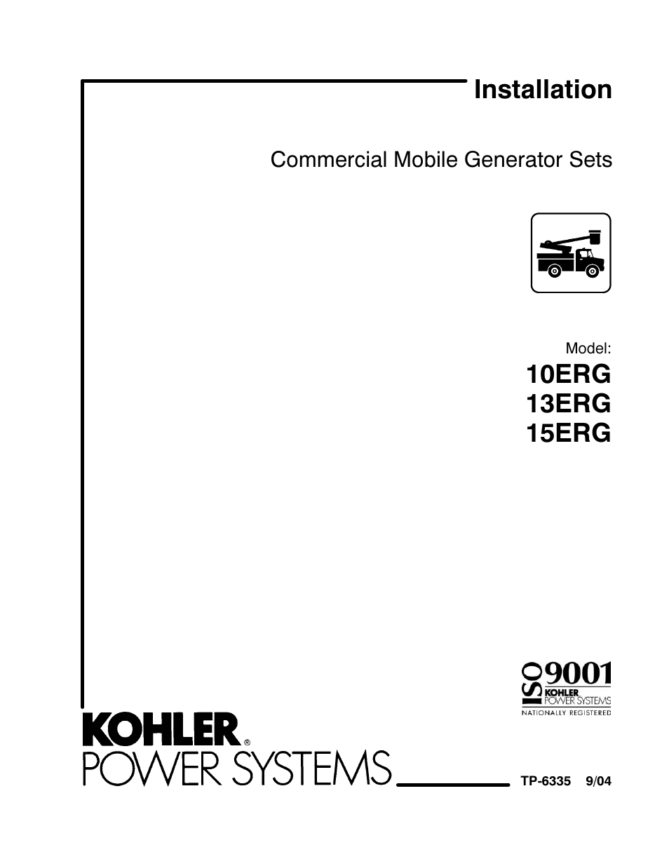 Kohler 13ERG User Manual | 52 pages