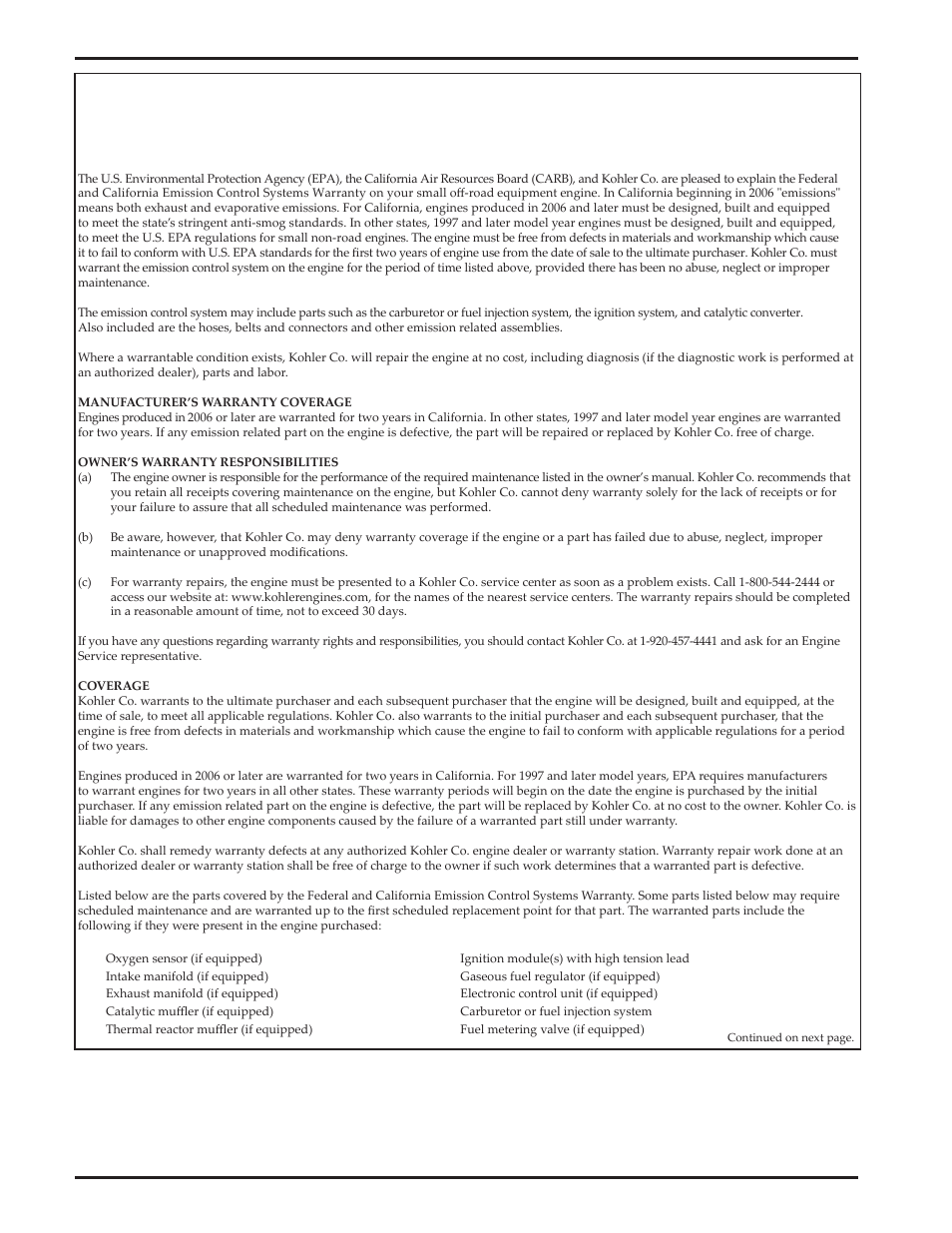 Kohler Courage SV720 User Manual | Page 18 / 20