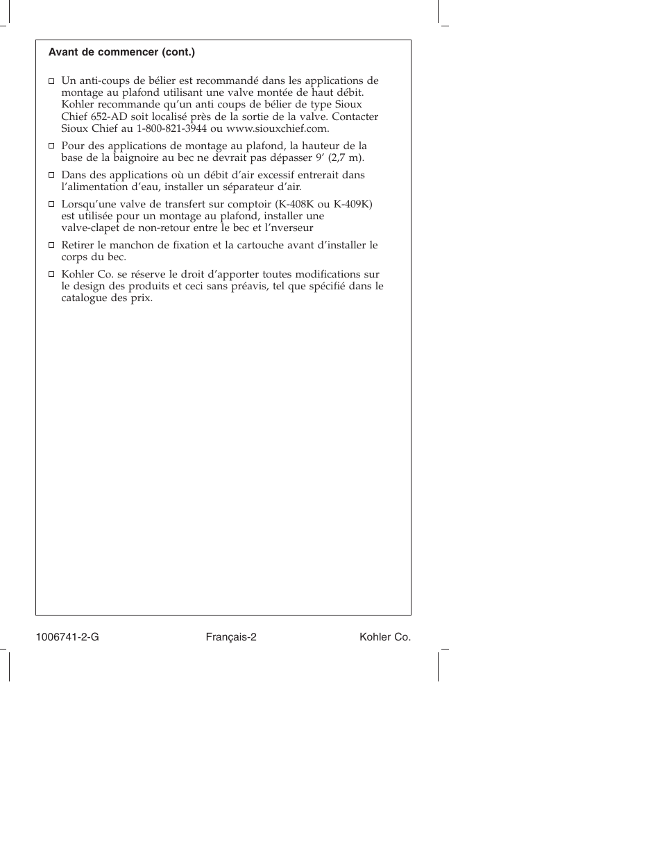 Kohler Wall/Ceiling Mount Faucet K-922/K-923 User Manual | Page 14 / 36