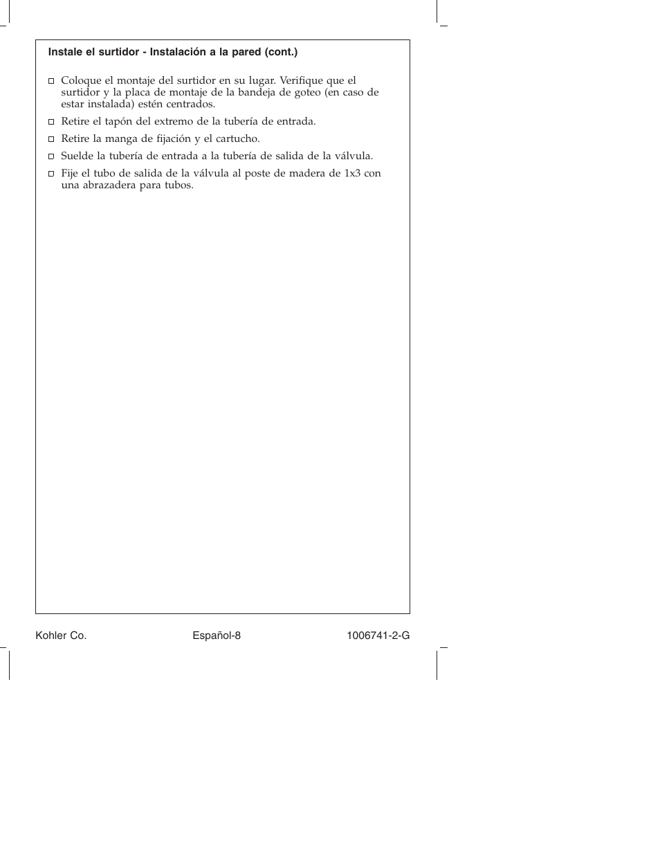 Kohler Wall/Ceiling Mount Faucet K-922/K-923 User Manual | Page 31 / 36