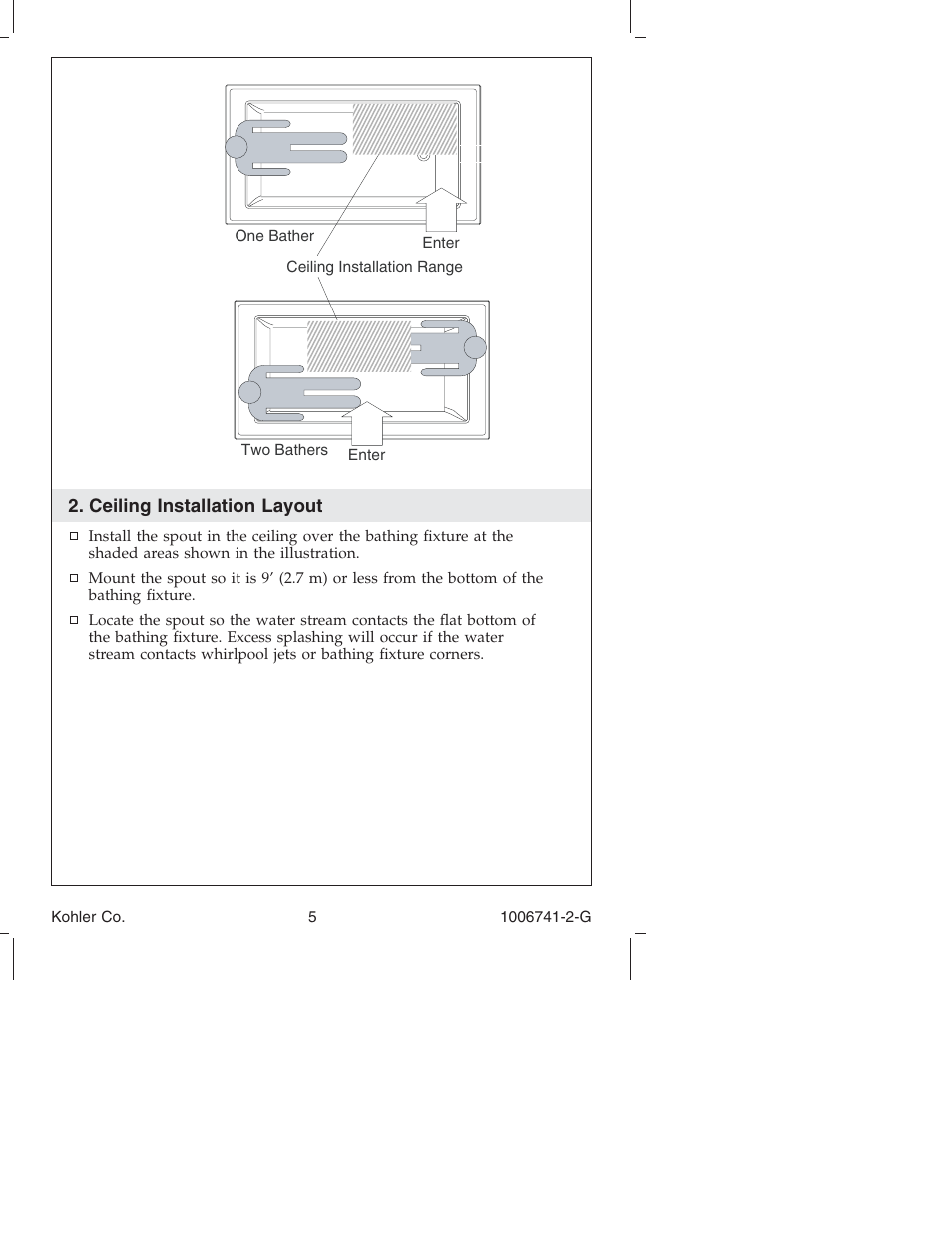 Kohler Wall/Ceiling Mount Faucet K-922/K-923 User Manual | Page 5 / 36