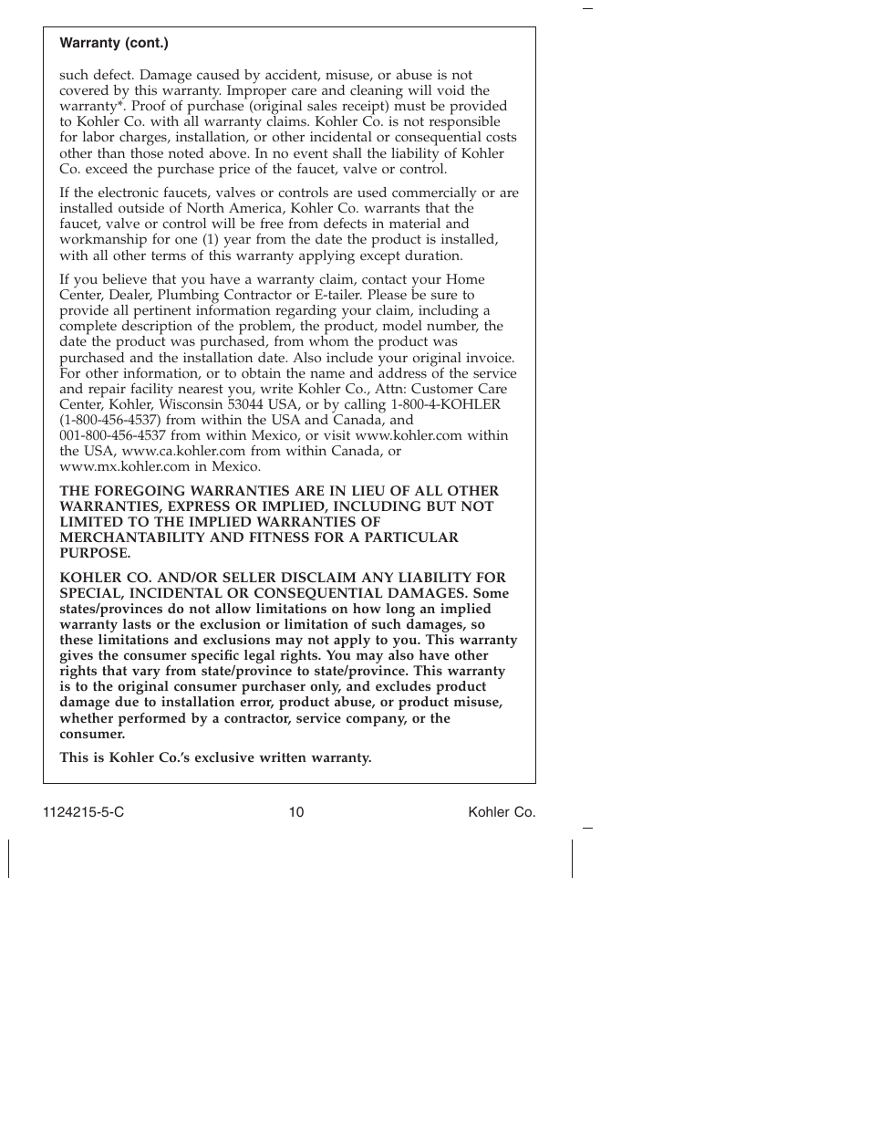 Kohler Touchless bathroom Sink Faucet K-13469 User Manual | Page 10 / 36