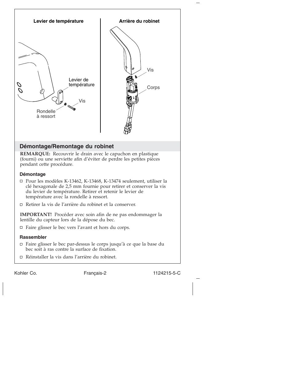 Kohler Touchless bathroom Sink Faucet K-13469 User Manual | Page 15 / 36