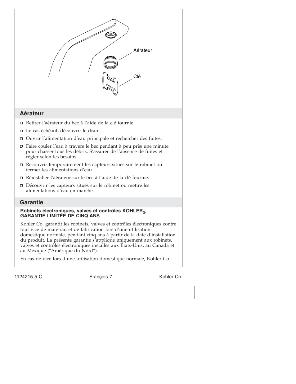 Kohler Touchless bathroom Sink Faucet K-13469 User Manual | Page 20 / 36