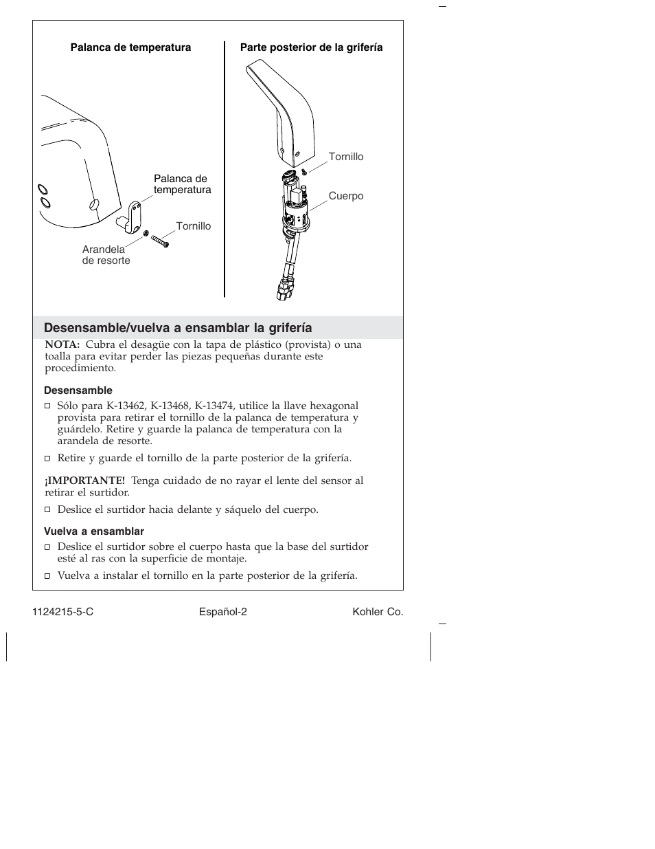Kohler Touchless bathroom Sink Faucet K-13469 User Manual | Page 26 / 36