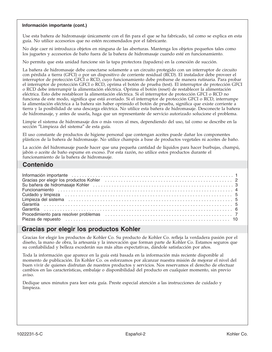 Kohler K-1461 User Manual | Page 28 / 40