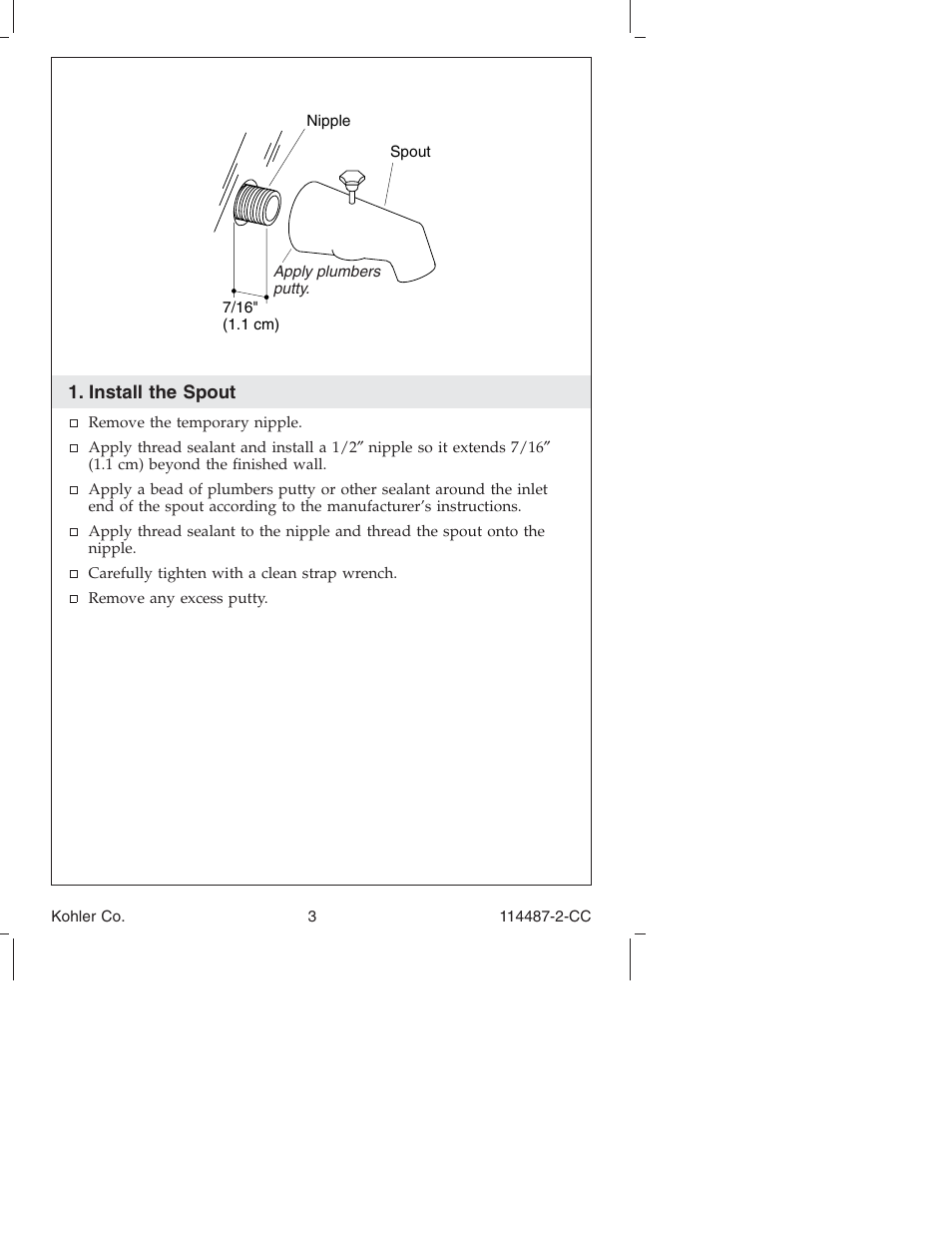 Kohler Single-Control Bath and Shower Trim KT6908 User Manual | Page 3 / 20