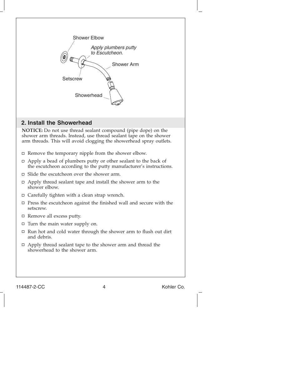 Kohler Single-Control Bath and Shower Trim KT6908 User Manual | Page 4 / 20