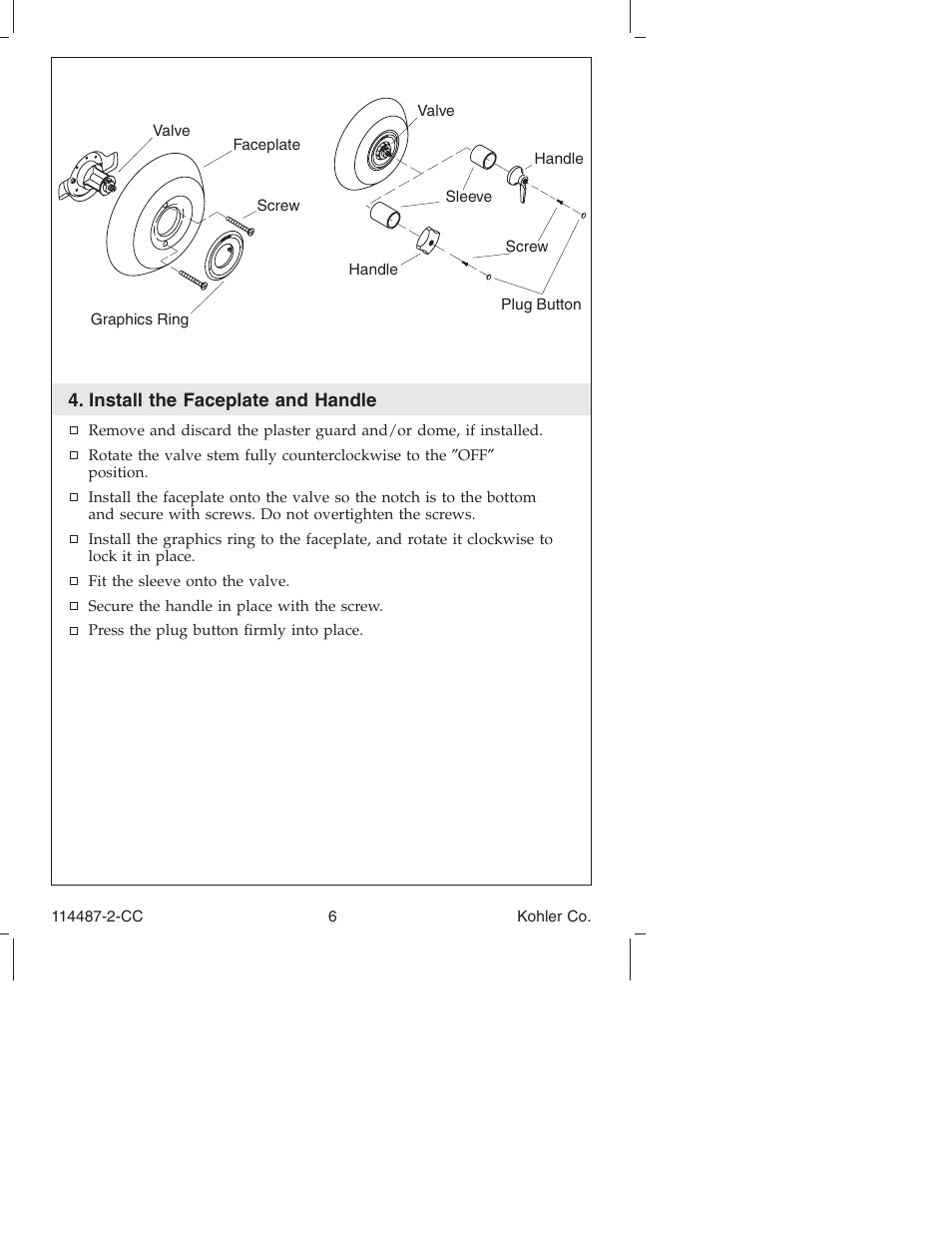 Kohler Single-Control Bath and Shower Trim KT6908 User Manual | Page 6 / 20