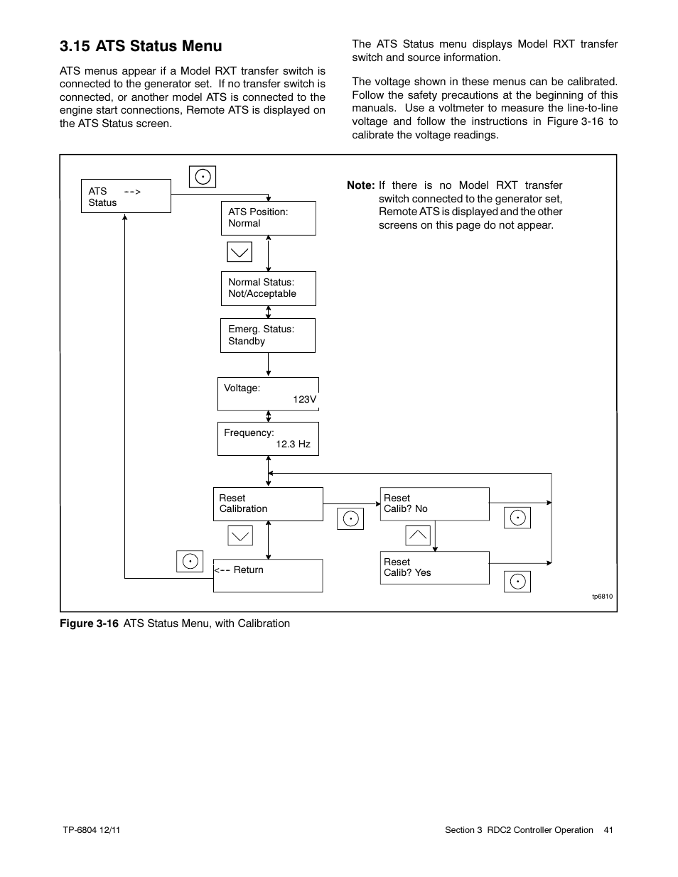 15 ats status menu | Kohler Power Systems 14/20RESA User Manual | Page 41 / 72