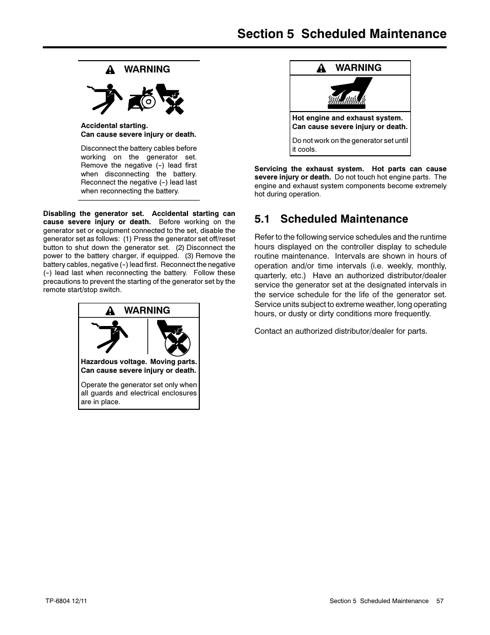 1 scheduled maintenance | Kohler Power Systems 14/20RESA User Manual | Page 57 / 72
