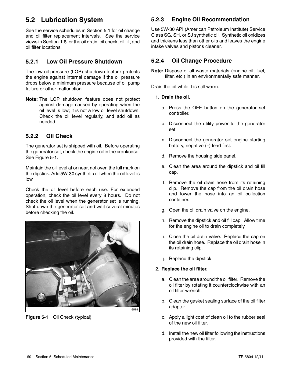 2 lubrication system | Kohler Power Systems 14/20RESA User Manual | Page 60 / 72